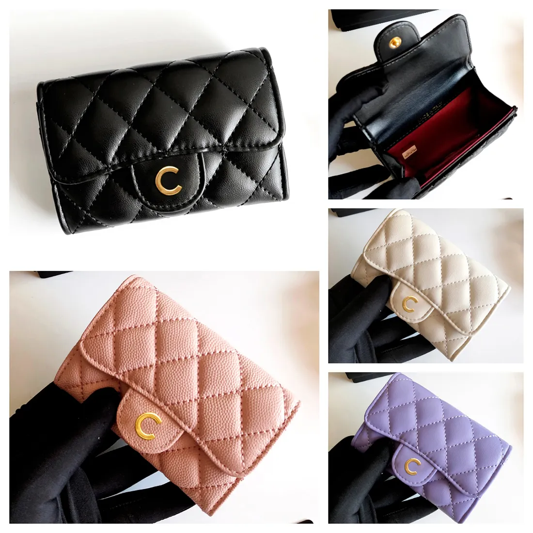10A Designer di pelle di pecora Piccolo portafoglio femminile in pelle Porta della carta per borsetta portafoglio portafoglio marca di lusso Carara
