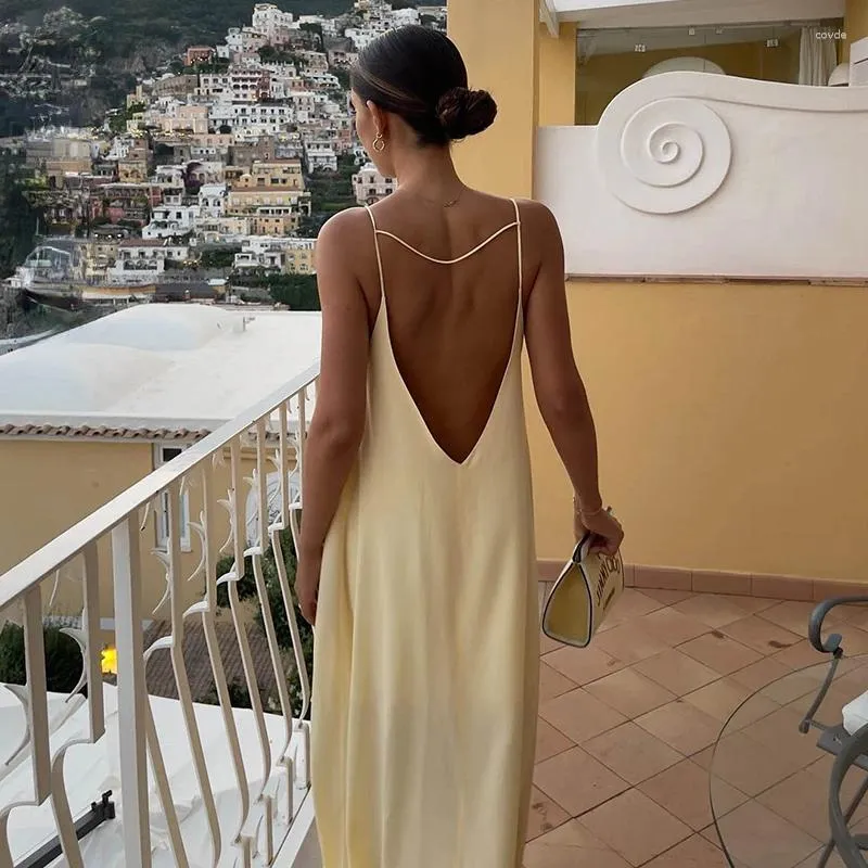 Open back maxi dress casual hotsell