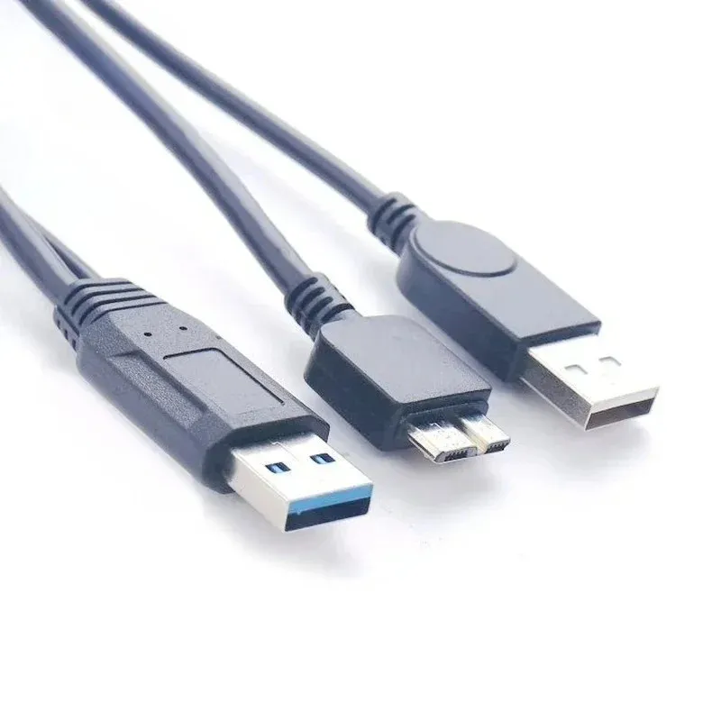 USB 3.0デュアルパワーYシェイプ2 XタイプAからマイクロB高速5 GBPSデータ転送ケーブルの外付けハードドライブハードウェア