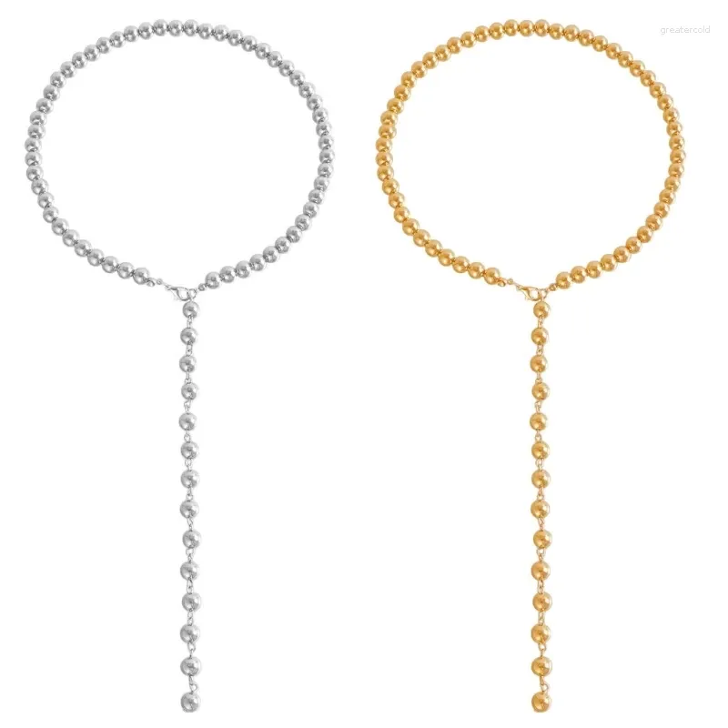 Collier perlé de cou accessoire à la mode pour femmes bijoux réglables bijoux de mariage fête des occasions spéciales 28tf