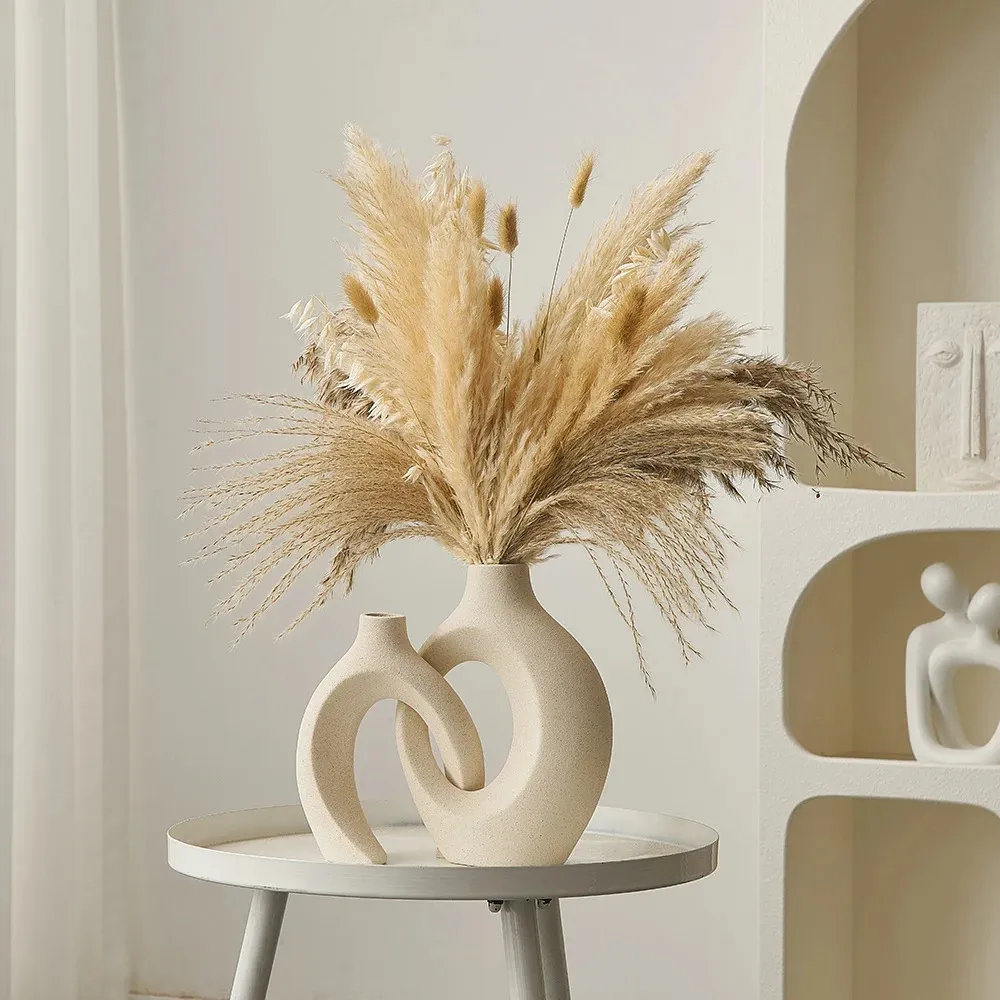 Nordisk stil vasdekoration hemrumshylla tillbehör keramisk vas dekor kontor bokhylla dekorativa vaser modern blomkruka 240423