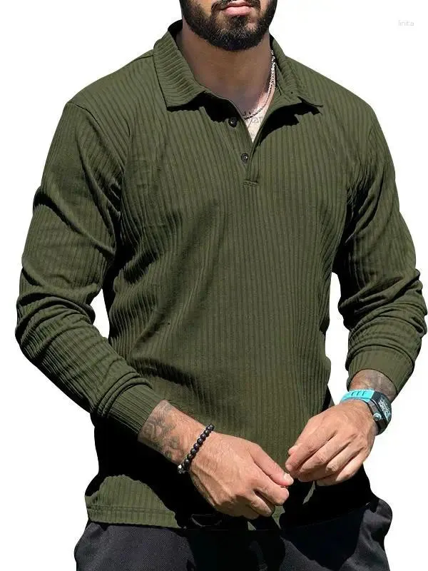 Men's Polos 2024 Loose Oversized Casual Long Sleeved T-shirt With LapeL Polo Shirt Trend T-shirTs