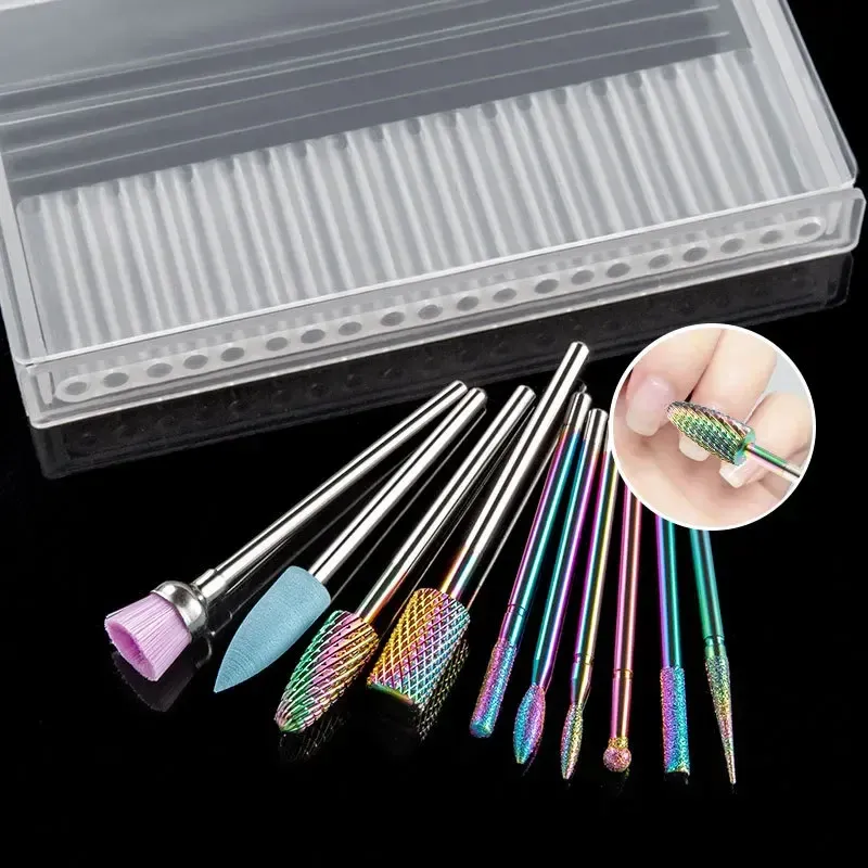 Bits 10 pc's diamantfrezen snijders voor manicure carbide nagelboorbits set kits apparatuur gereedschap boren voor nagels accesoires