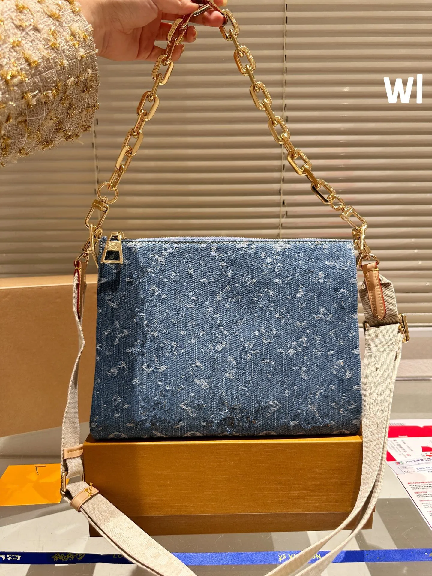 Bag de Tote de Denim de Venda de Qualidade Original em A Grande Capacidade LouiseviutionBag Bolsa de compras Mulheres Willow Strap Dinner Bolsa Bolsa de luxo Bolsa