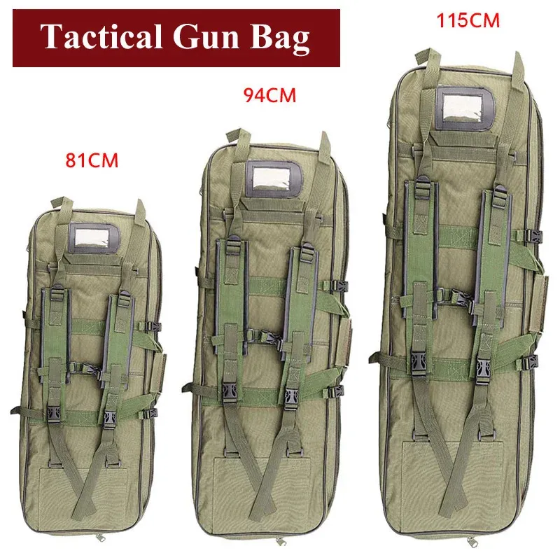 81 cm 94 cm 115cm Taktisk jaktpåse Armé Airsoft Rifle Square Carry Bag med axelbandvapenskydd Fall Nylon ryggsäck 240425