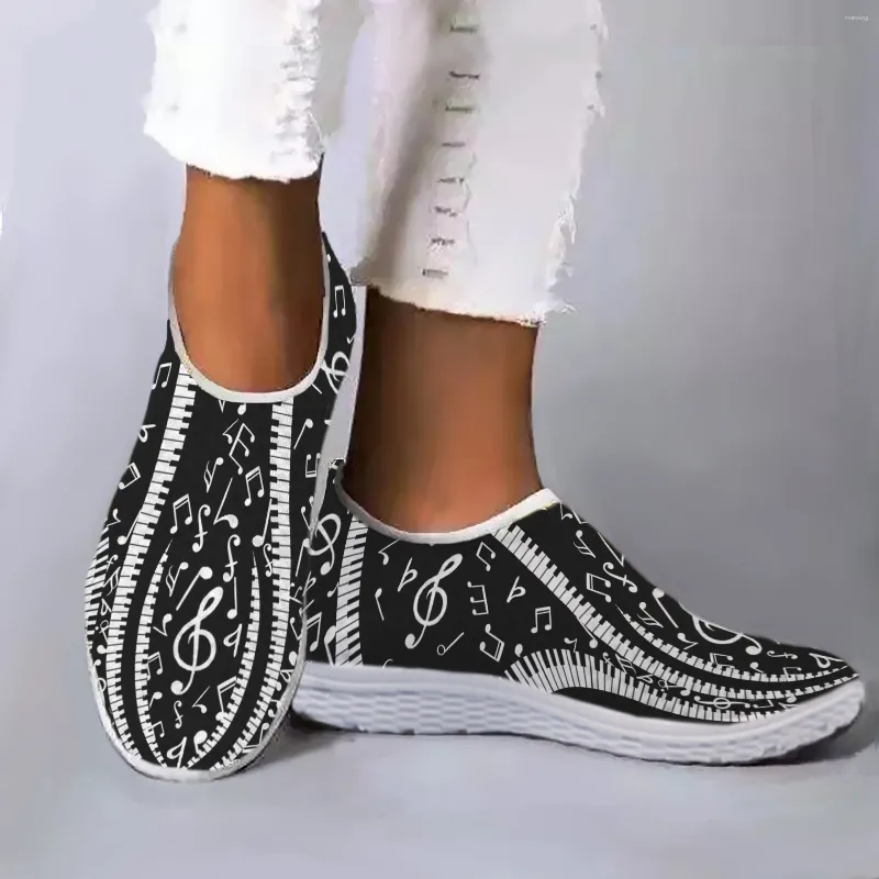 Scarpe casual Fashion Piano Key Design Home Air Mesh Sneakers Brand Designer Music Note Women Teenager Girls Filit Acconde