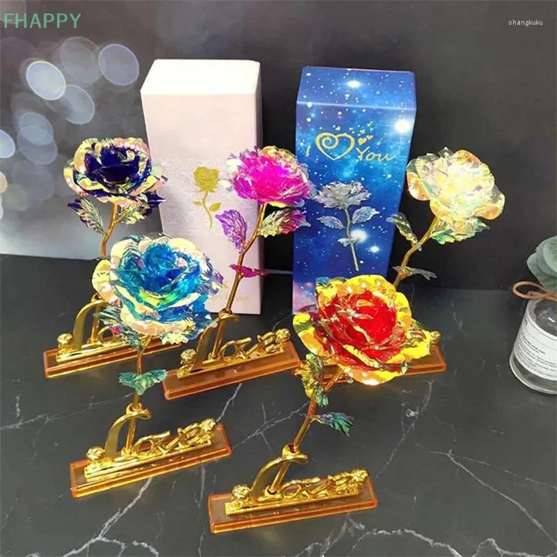 Fleurs décoratives de la Saint-Valentin Créative Foil Foil Rose Gold Lasting Love Wedding