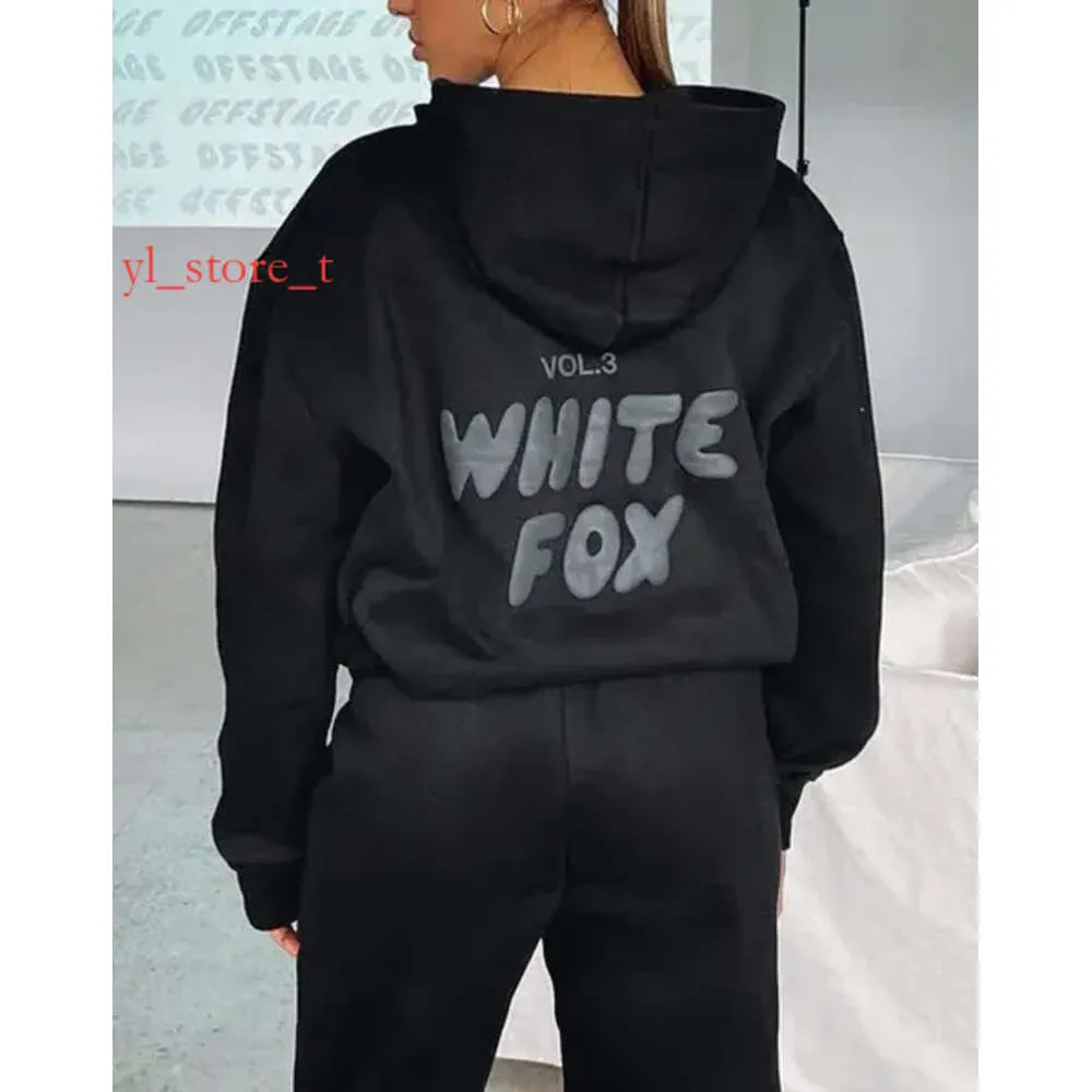 Tracksuit White Foxx Hoodie Set Two 2 Piece Set Women Herrkläder Set sportig långärmad tröja med huvtraktioner Spring Autumn Winter Designer Hoodie 1524