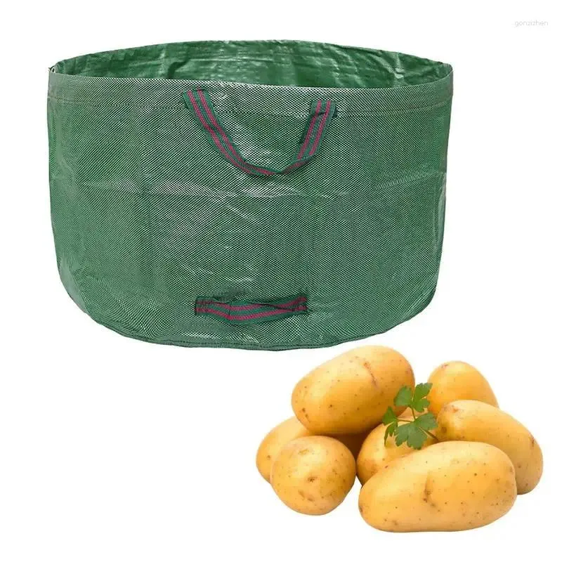 Storage Bags 63 Gallons Lawn Garden Reusable Standable Trash Containers Deciduous Leaves Garbage Bag Collection