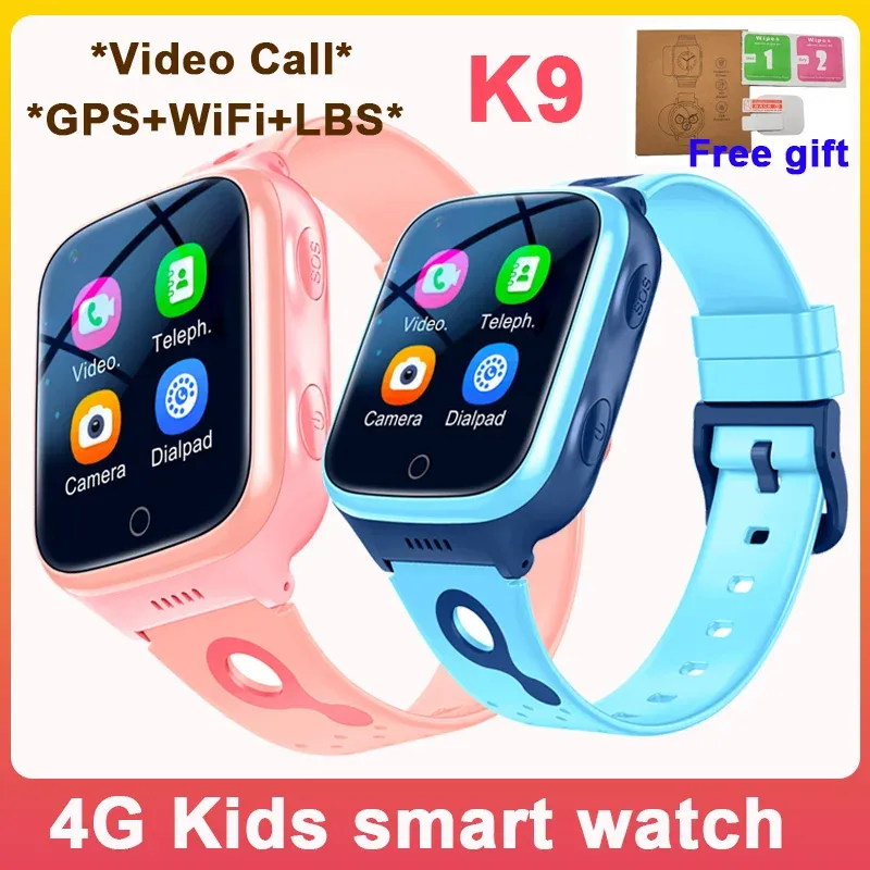 Watches K9 4G Kids Watch Video Call Phone Watch med 1000mAh Battery GPS WiFi Location SOS Call Back Monitor Smart Watch Children Gifts