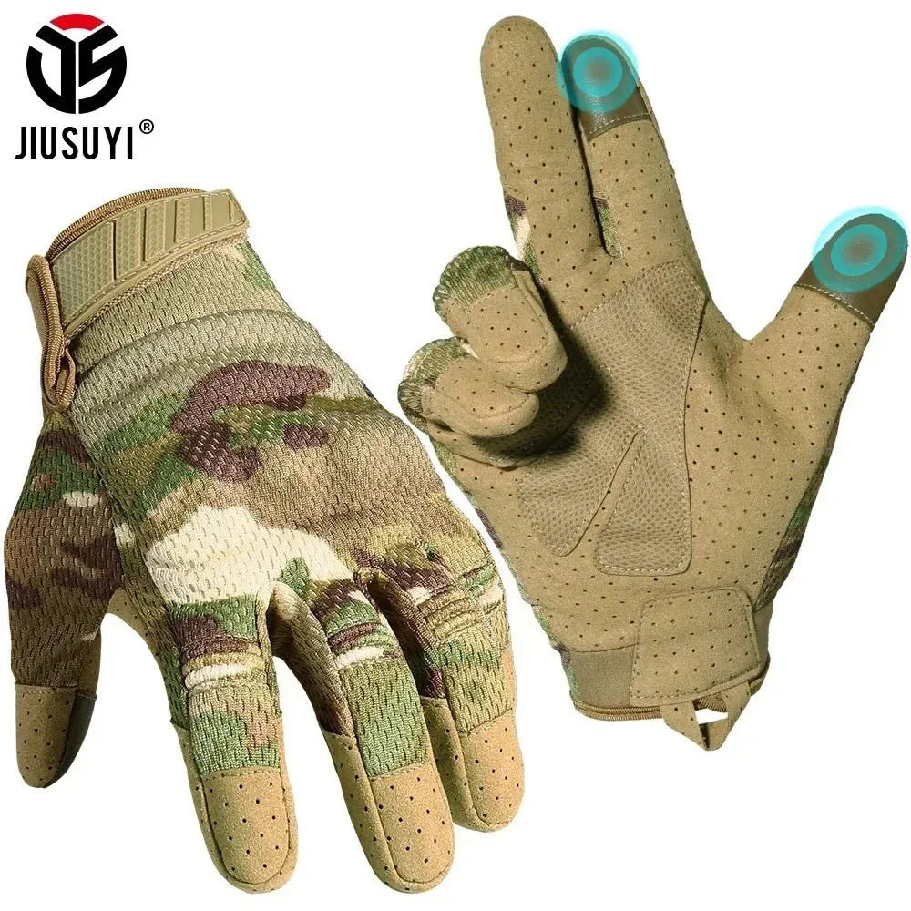 Camo dotykowy Screen MultiCam Tactical Full Finger Rękawiczki wojskowe Airsoft Paintabll strzelanie do pracy Protection Mittes 240424