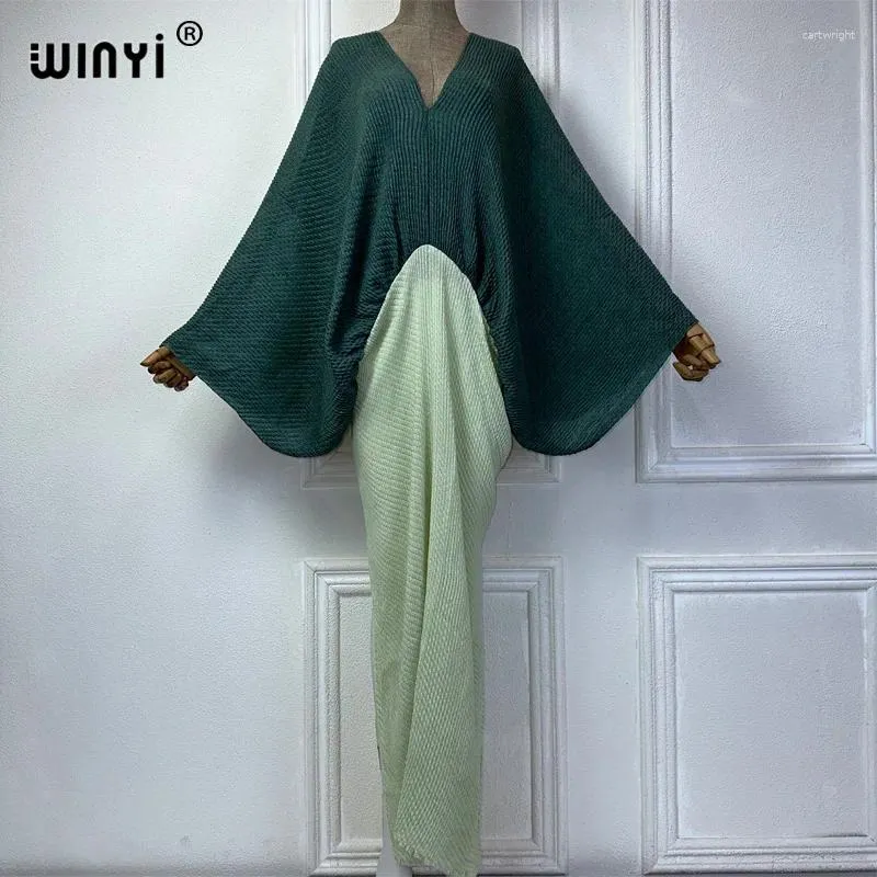 Abiti da festa Winyi Abito estivo Donne Design Crumple Design sciolto Maxi Long Femme Vestidos Holiday Elegant Free Size Pieted