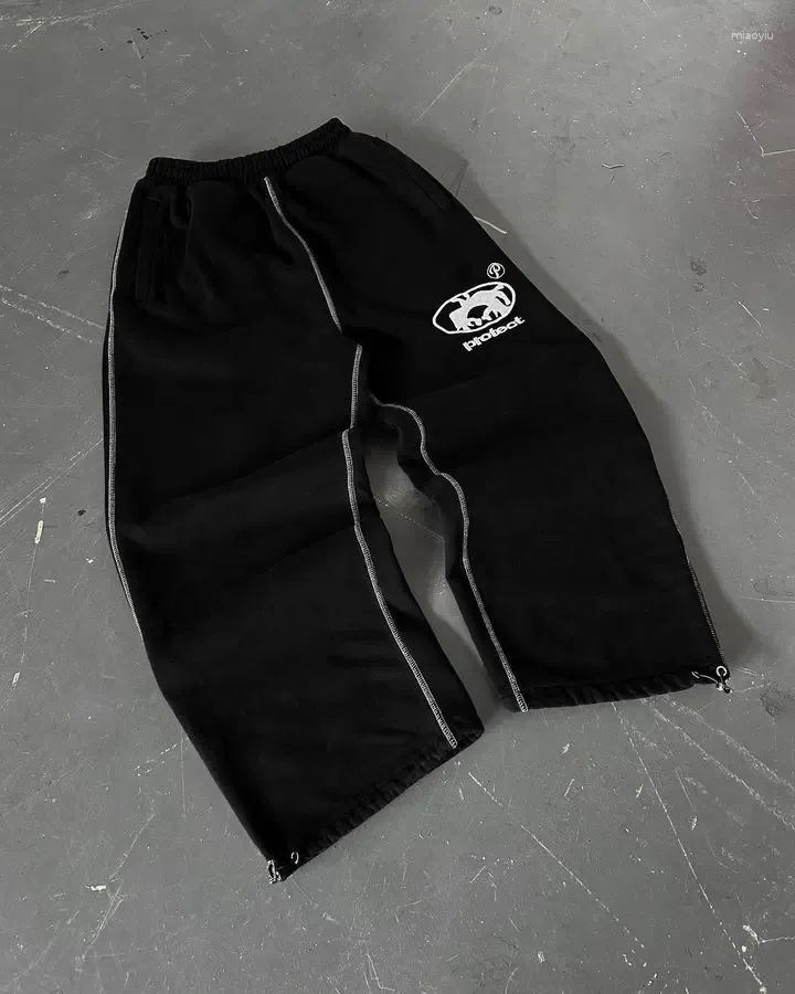 Herenbroeken Streetwear PROTECT Jogger Sweatpants Heren Dames Haruku Gothic Letter Grafisch Borduurwerk Elastische Taille Baggy