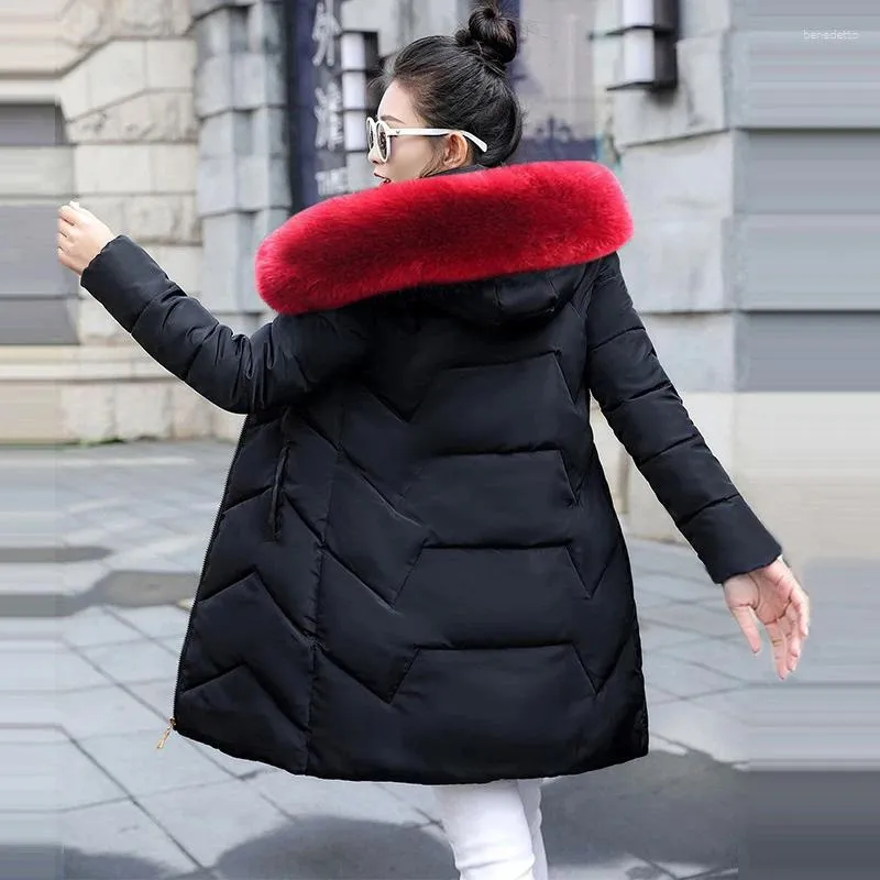 Women's Jackets Autumn Women Coat Hooded Winter Parkas Jacket Fur Collar Outerwear Female Down Cotton Wadded Warm Thick Long 2024