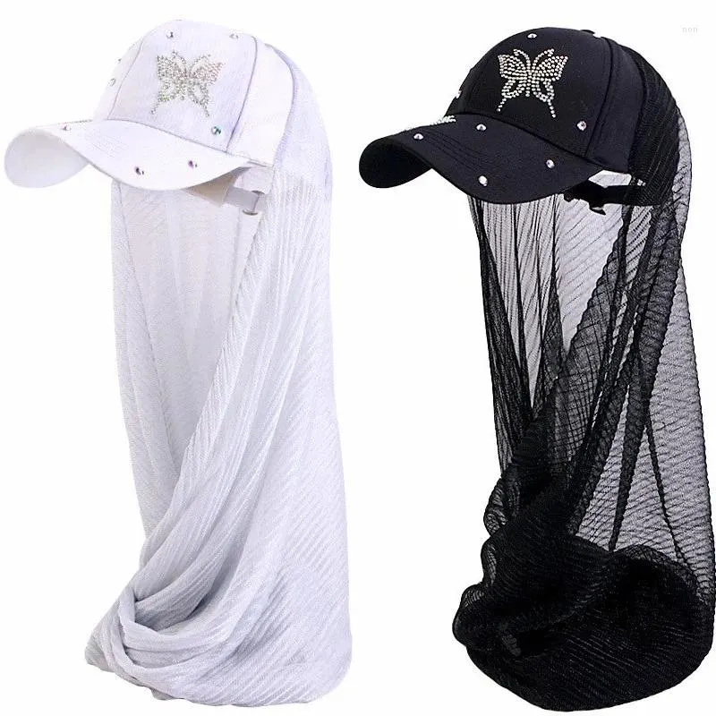Ball Caps musulman prêt à porter hijab avec casquette de baseball Fashion Femme Femme Hinestone Chapeau extérieur Bonnets Instant Bonnets Islamic Châles Headswear