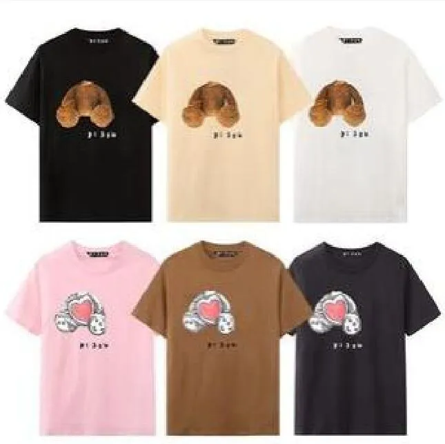 Women Cut Head Bear Printed T shirt Men Casual Tees Summer Ins Style Fashion Top Man Short Sleeve Trendy Hip hop Street Clothes Streetwear US SIZE