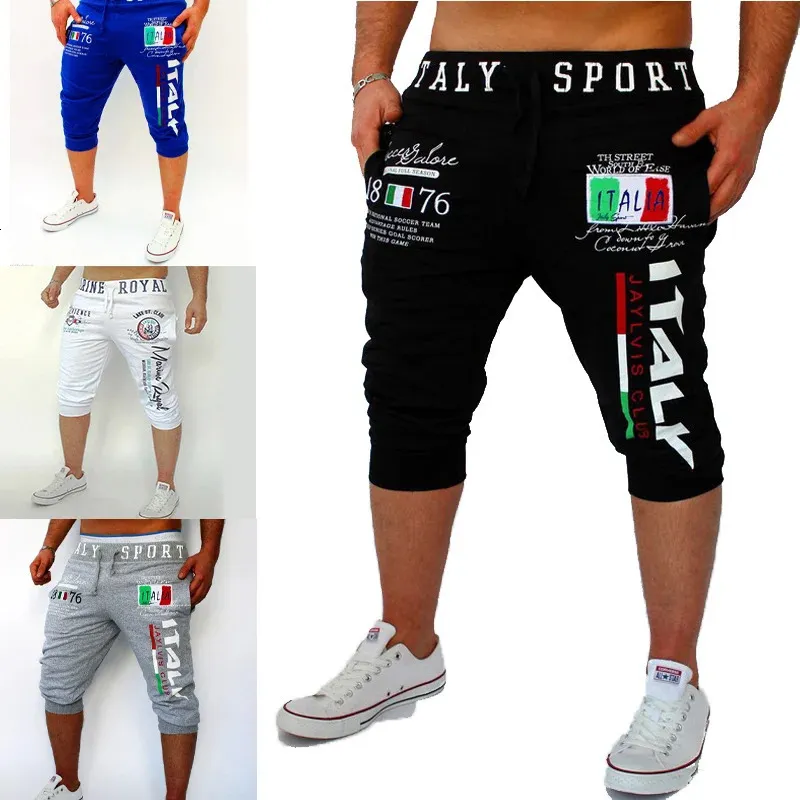 Mens Athletic Shorts Sweat Shorts Pants Drawstring Print Letter Sports Outdoor Weekend Streetwear Stylish Sweatpants Male 240410