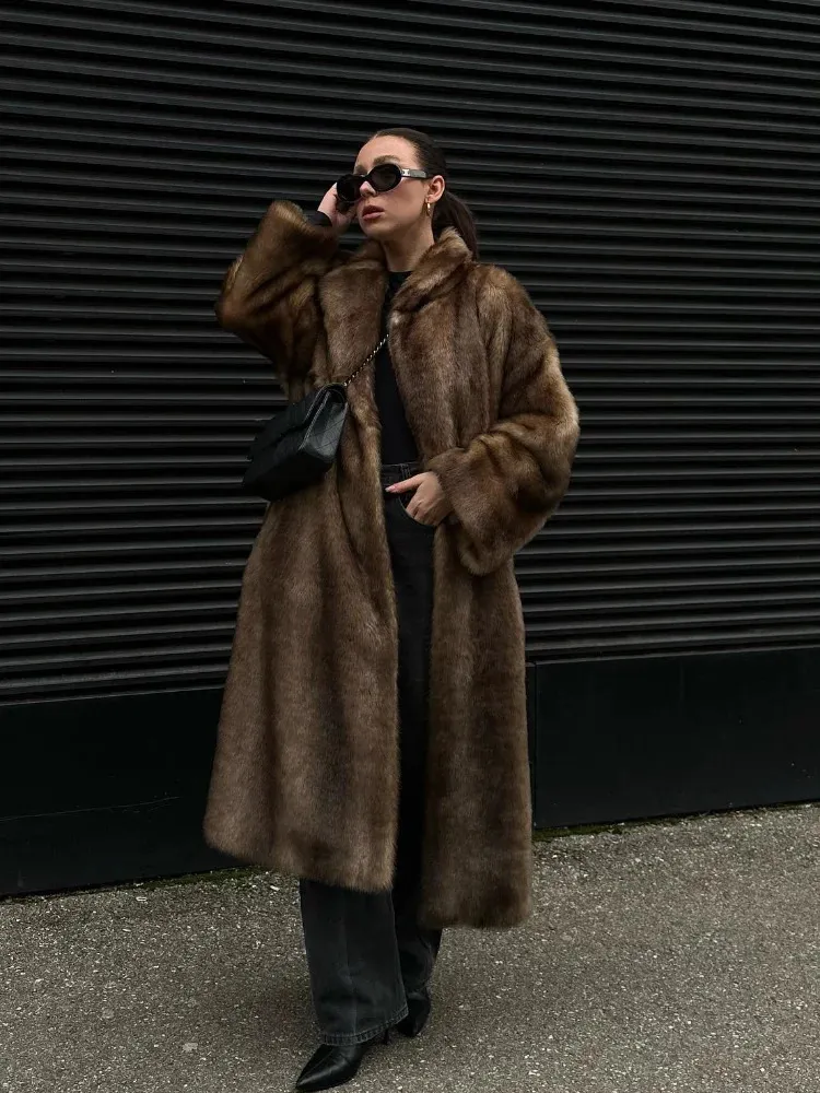 ジャケット・アウター vintage fake fur long coat VINTAGE LONG MONTEREY FASHIONS WOMENS FAKE FUR COAT BLK MADE