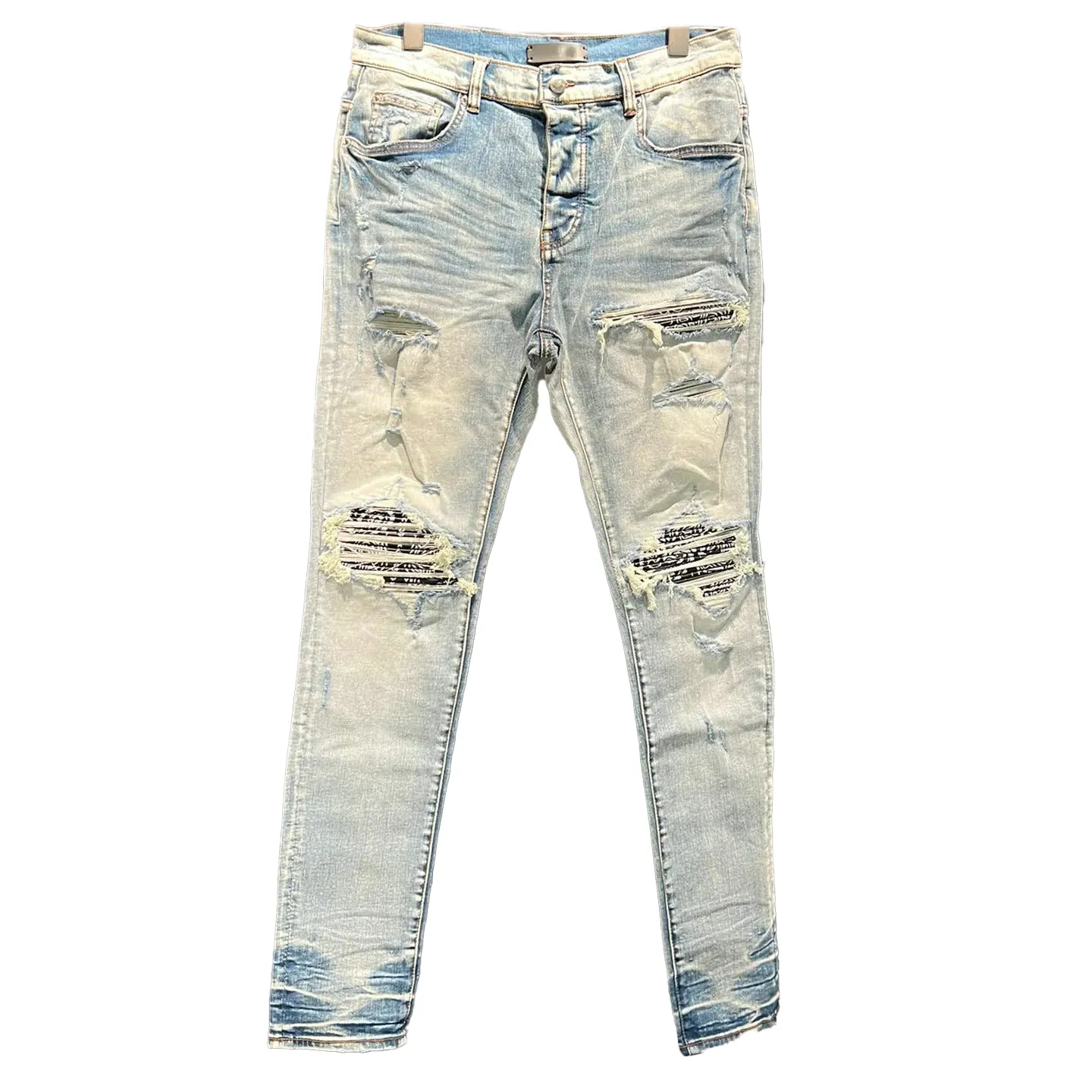 20ss HM001 Mens Tasarımcı Kot pantolon sıkıntılı bisikletçi ince fit motosiklet denim erkekler için en kaliteli moda jean mans pantolon hommesm8ha dökmek