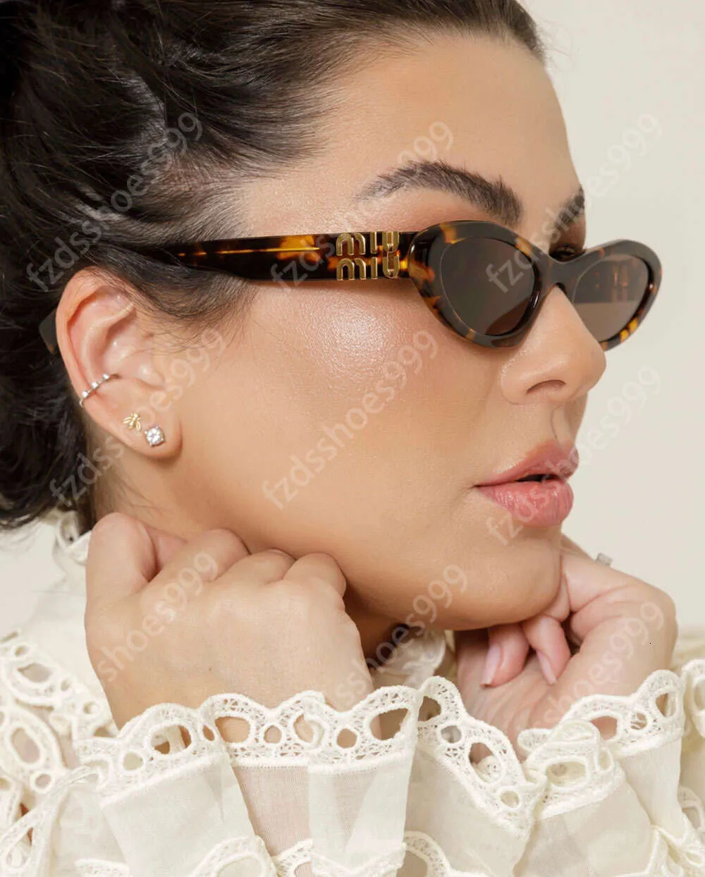 Mumu SMU09Y Rechteck Sonnenbrille Damenkatze Augendesigner Brille mit Gehäuse