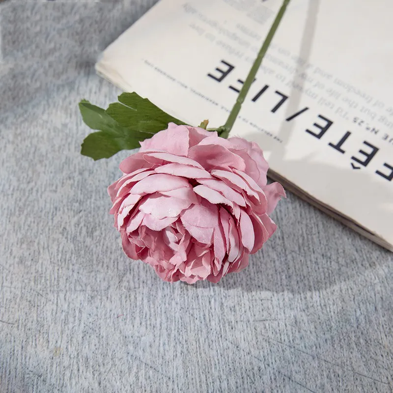 7,5 cm enkelhuvud litet te rose natt ros simulering blommakutsel, hemdekoration, bröllopshållare blommor