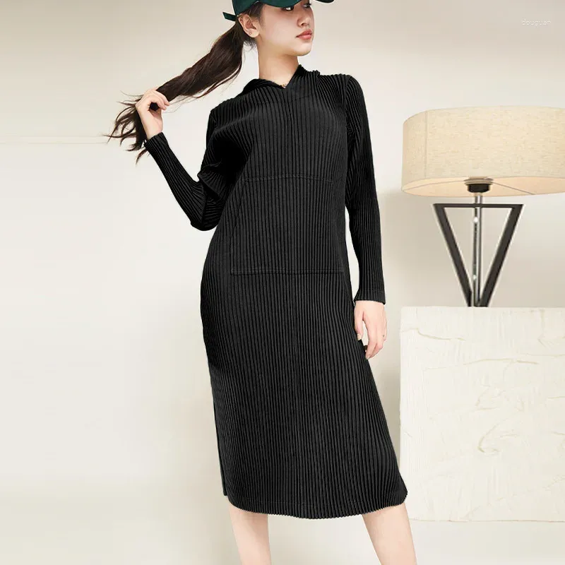 Casual Dresses 2024 Knitted One-piece Dress For Woman Fashion Women's Hoodie Female Loose Korea Knit Clothes Ladies Knitwear