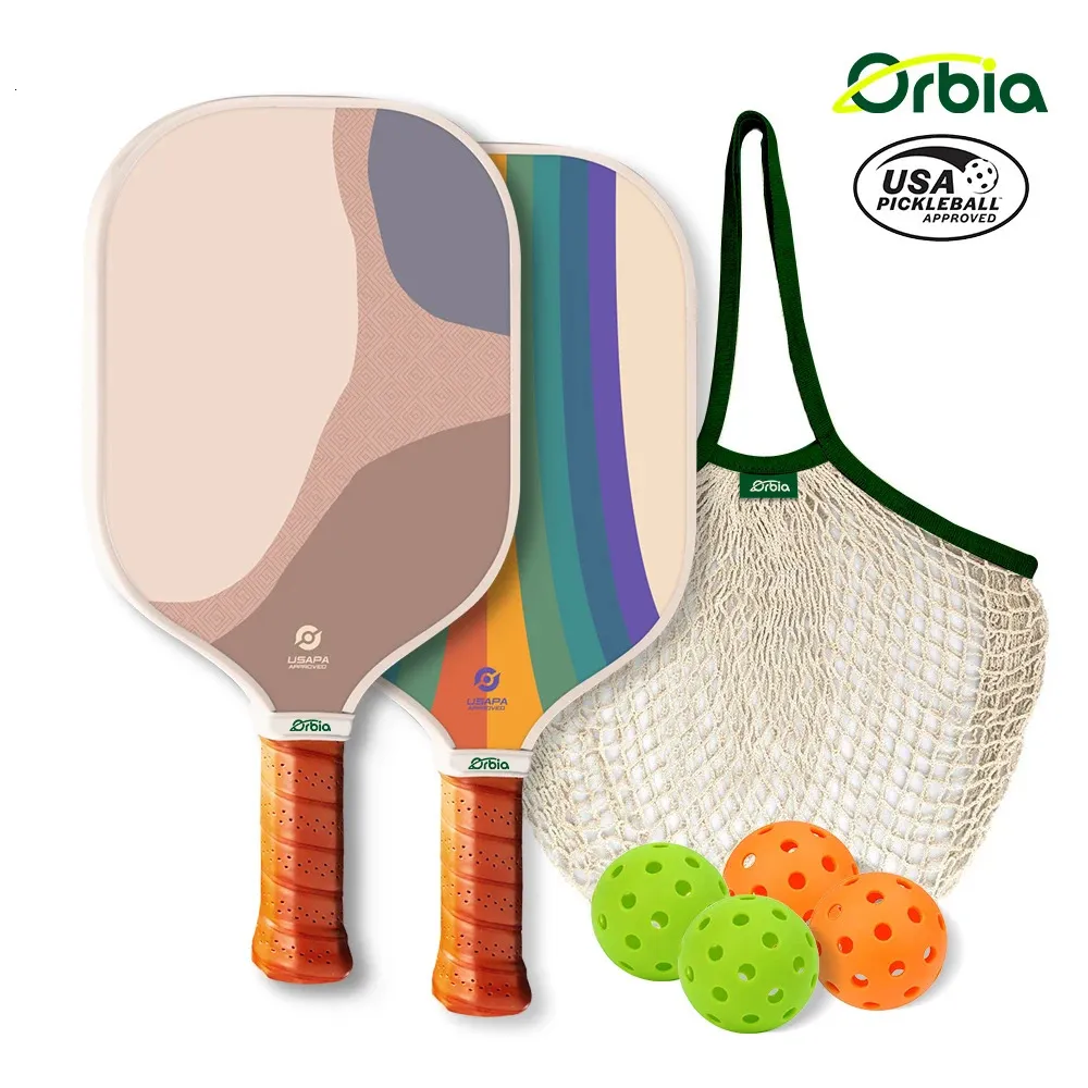 Orbia Sports pickleball paddeluppsättningar inkluderar 2 kolfiberpaddlar 4 pickle bollar 1 bär väskor racketer honungskaka kärna 240425