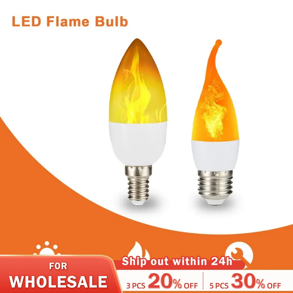 Lampade E14/E27 LUMI FLAME LED 4 MODI FANNE EFFETTO LED FLAME SIMULAZIONE LUMI DI FUOCO LUMI DI FUOCO DECIFICA