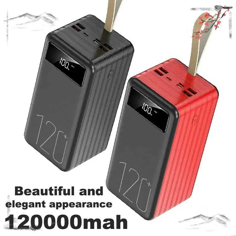 Mobiltelefon Power Banks 120Ah High Capacity Power Pack 120W Ultra Fast Charging Portable Charger Externt batteri Pack Power Pack J240428