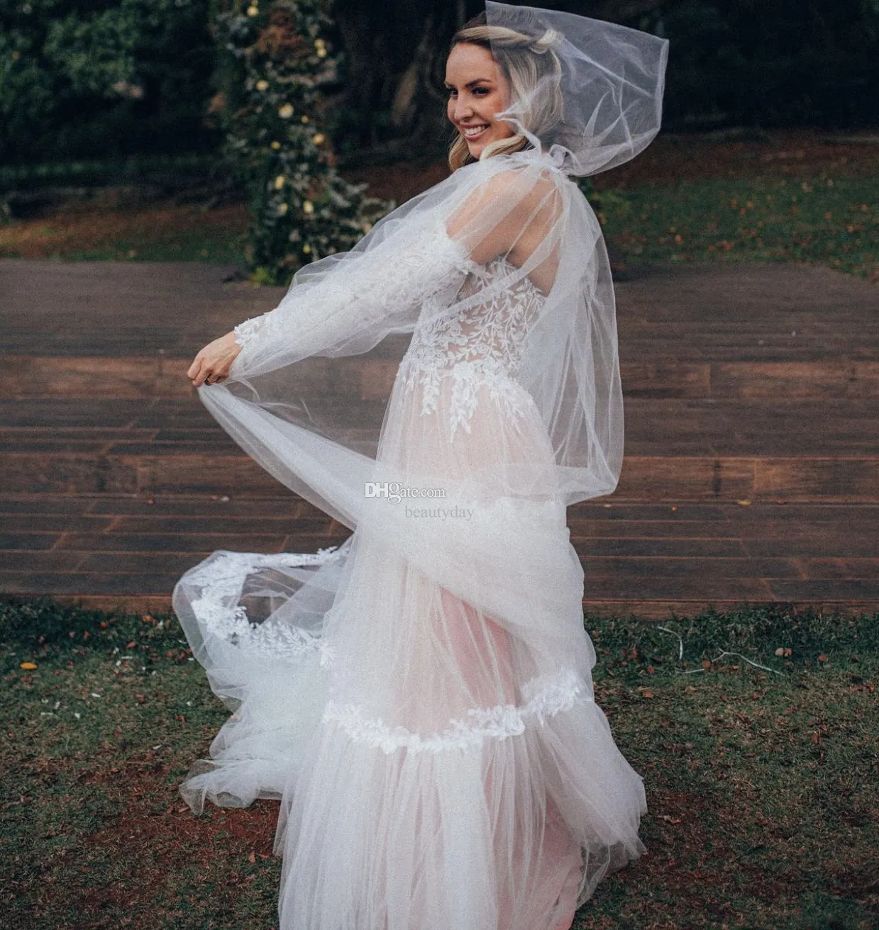 Long Sleeve A Line Wedding Dress, Boho Beach Bridal... From Beautyday, $151.05 | DHgate.Com Long Sleeve A Line Wedding Dress, Boho Beach Bridal... From Beautyday, $151.05 | DHgate.Com