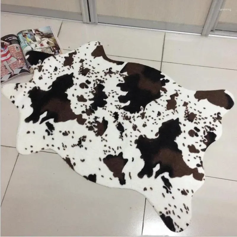 Carpets Arrivée PV Velvet Imitation Skins Animal Skins Tapis et Cow Zebra Carpet 110 75cm pour la chambre du salon