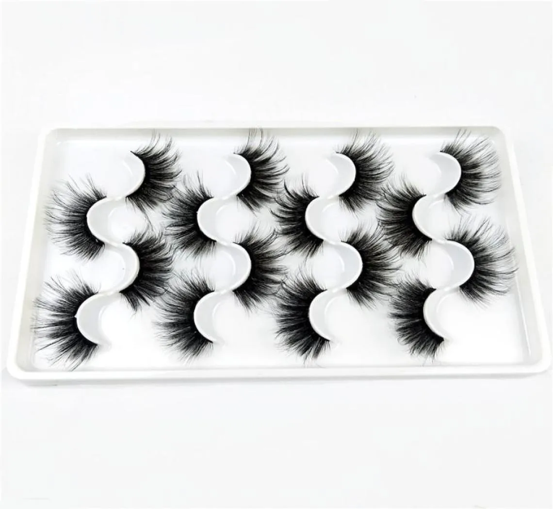 Cils de 25 mm 3d Faux de vision Faux de vison épais Faux cils Crisscross Wispies Extension des cils moelleux pour maquillage8393319