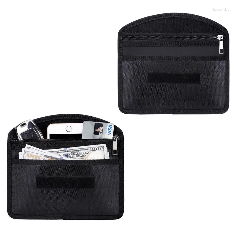 Lagringspåsar GPS RFID Fireproof Money Document File Bag Pouch Pouch Bankkort Pass Valuables Organiser Holder Safe Safe