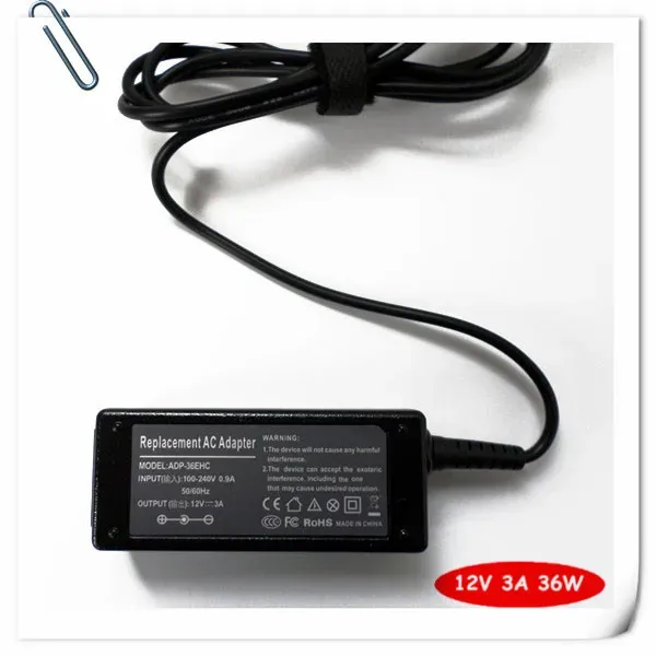 Caricabatterie Nuovo Caricatore dell'adattatore AC da 36W per Asus EEE PC 900 901 1000 1000H 1000HA 1000HD 1000HE Cord dell'alimentazione del note di alimentazione 12V 3A