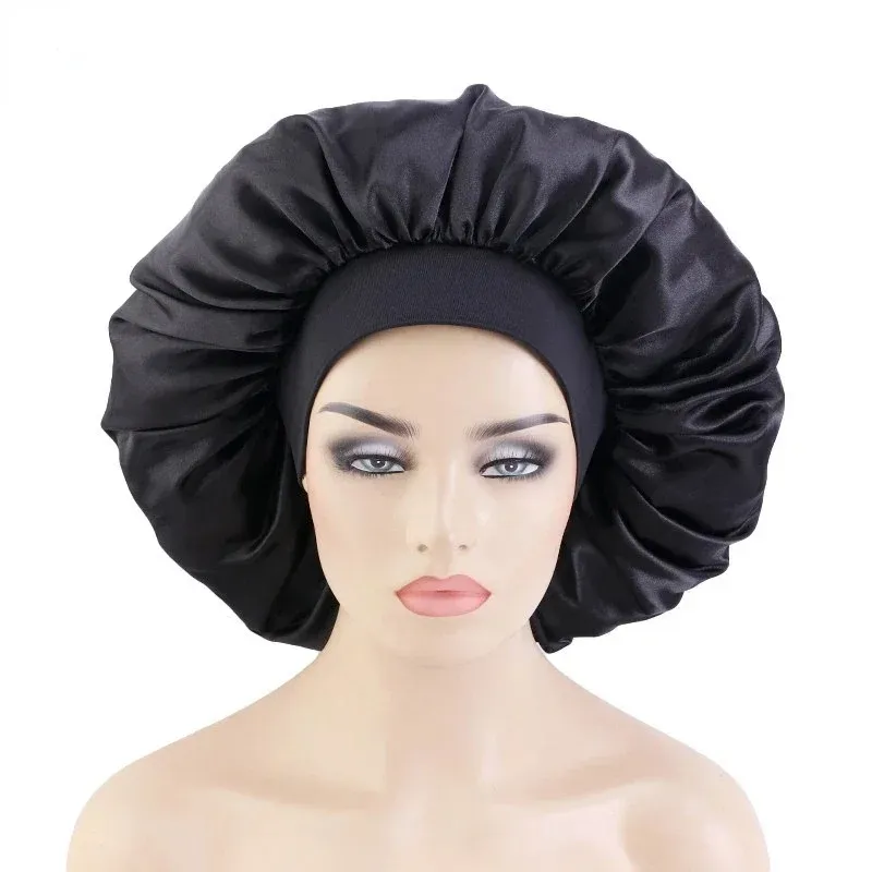 Nouveau grand capot en satin Bonnet Night Sleeping Cap