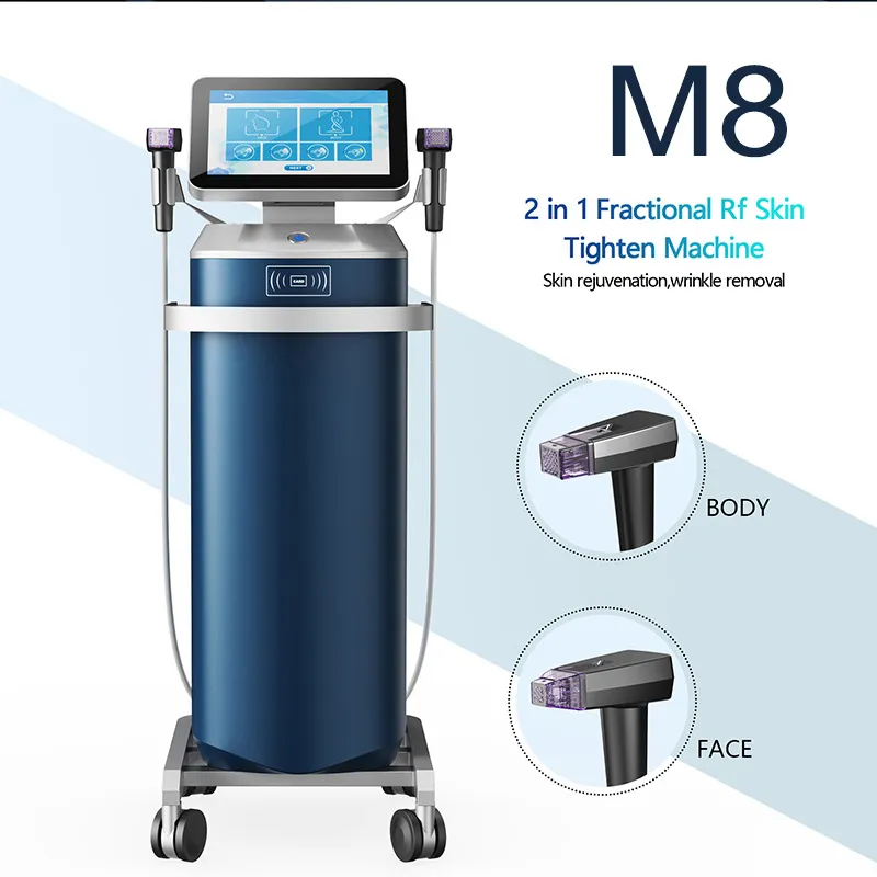 2 em 1 Microneedling Fraccional Skin Whitening Machine Anti ruga de tratamento de acne encolhe os poros de estrias Remoção Equipamento de salão de beleza