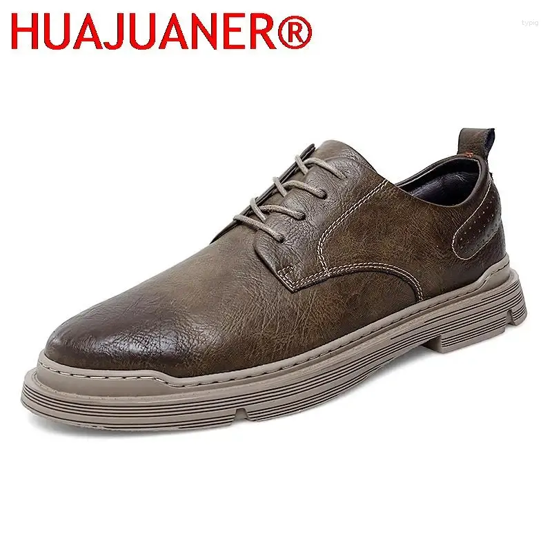 Casual Shoes Formal Men's Oxford Leather Fashion Breathable Men Waterproof Flat Work Size 38-44