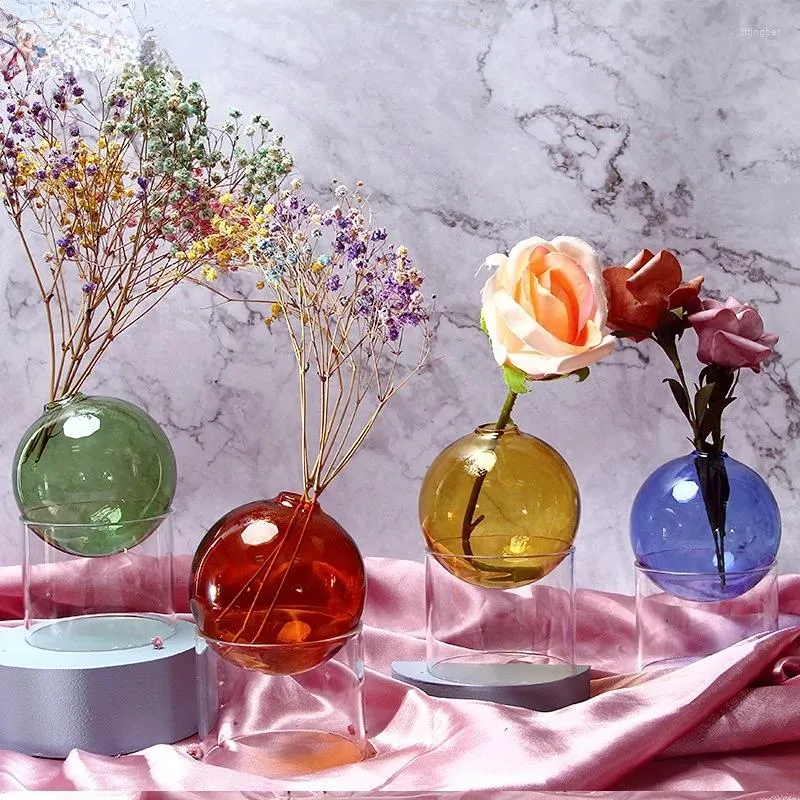 Vazen Noordse INS Minimalistische kunst Transparant Glass Vase Sferical Flower Arrangement Creatief bloemenapparaat