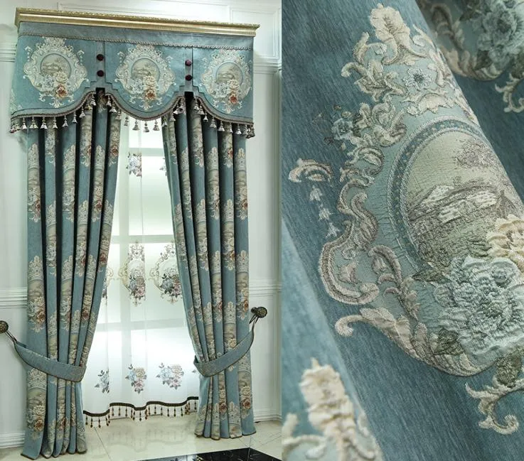 Luxury Window Styles for Living Room Elegant Drapes European Embroidered Curtain LJ2012243061259