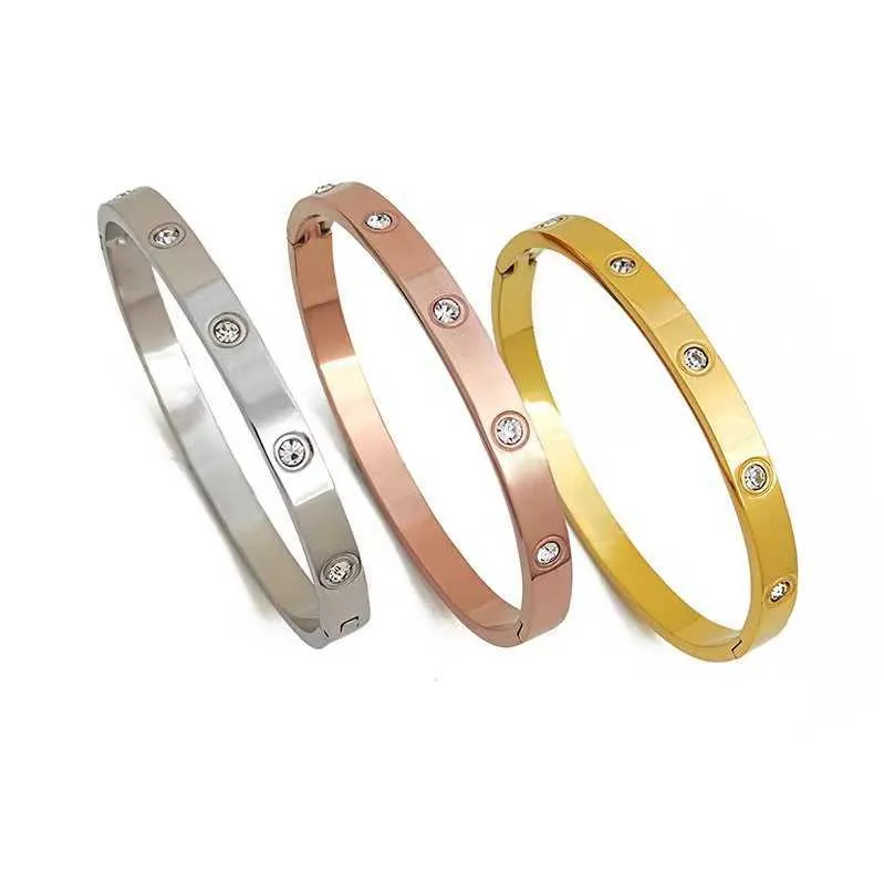 Uso diário de pulseiras de alto brilho Bracelete embutido de diamante simples de moda não alérgica com pulseiras originais de Carrtiraa