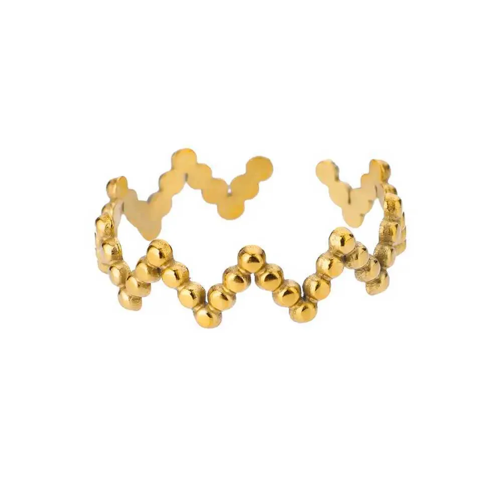Bagues de mariage perles géométriques anneaux minimalistes pour les femmes