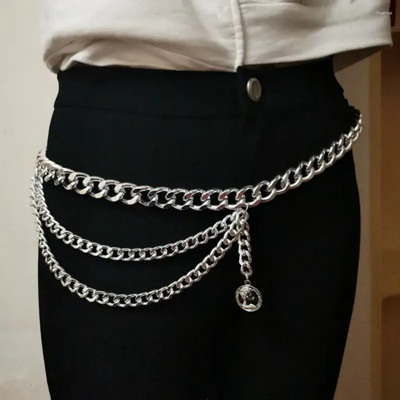 Belts Punk Street Simple Belt Waist Chain Men Women Hip Hop Pants Keychain Jewelry