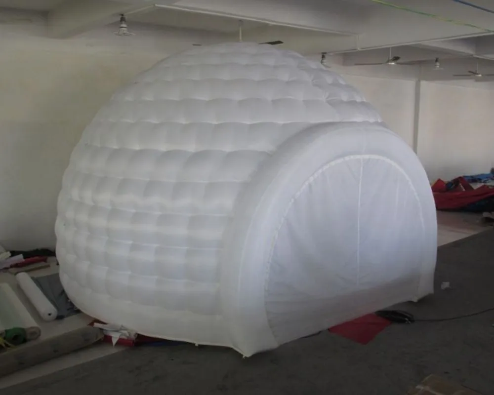 Personalized 6m/10m dia Large LED lighted Inflatable dome Tent blow up White Igloo Tents for outdoor parties or events