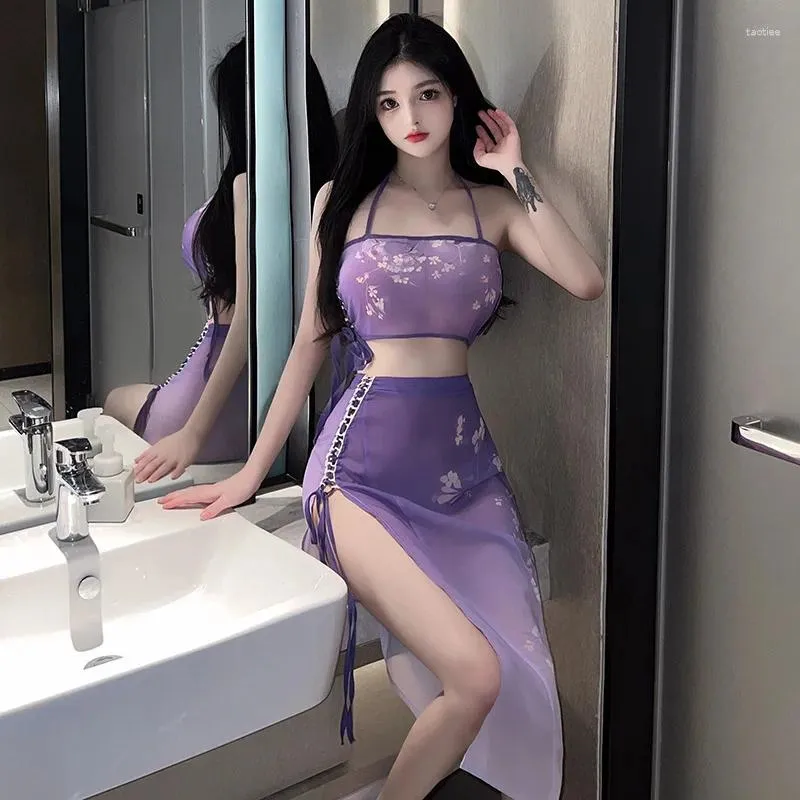 Bras sets hanfu Style classique sous-vêtements Fun-Wear Retro Mood See-Through Sexy Passion Uniform Set Cosplay China
