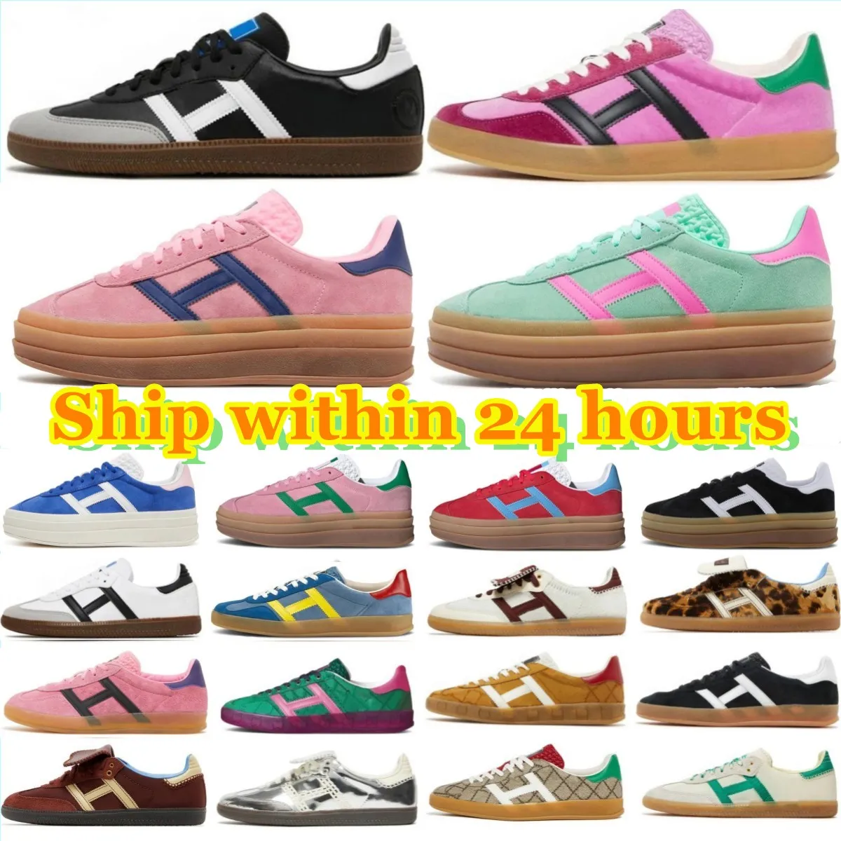 Designer Shoes womens sneakers Pink Glow bold Platform trainers Wales Bonner Leopard Vegan Black White Gum OG Indoor Suede men women Casual shoe