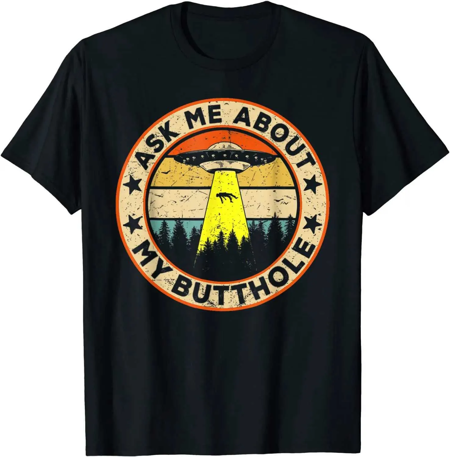 Męskie koszulki Zapytaj mnie o moje zabawne uprowadzenie UFO Vintage T-shirt T-shirt T Shirt Graphic Printing Bawełna męskie koszule T240425
