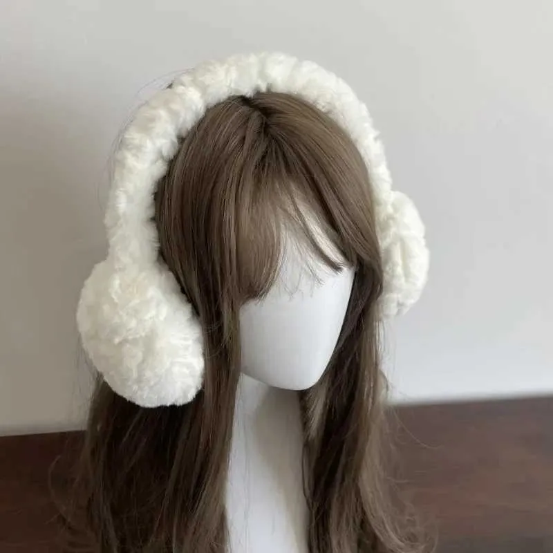 White Ear Muffs: Japanese Plush Earmuffs JK Winter Warm Cold
