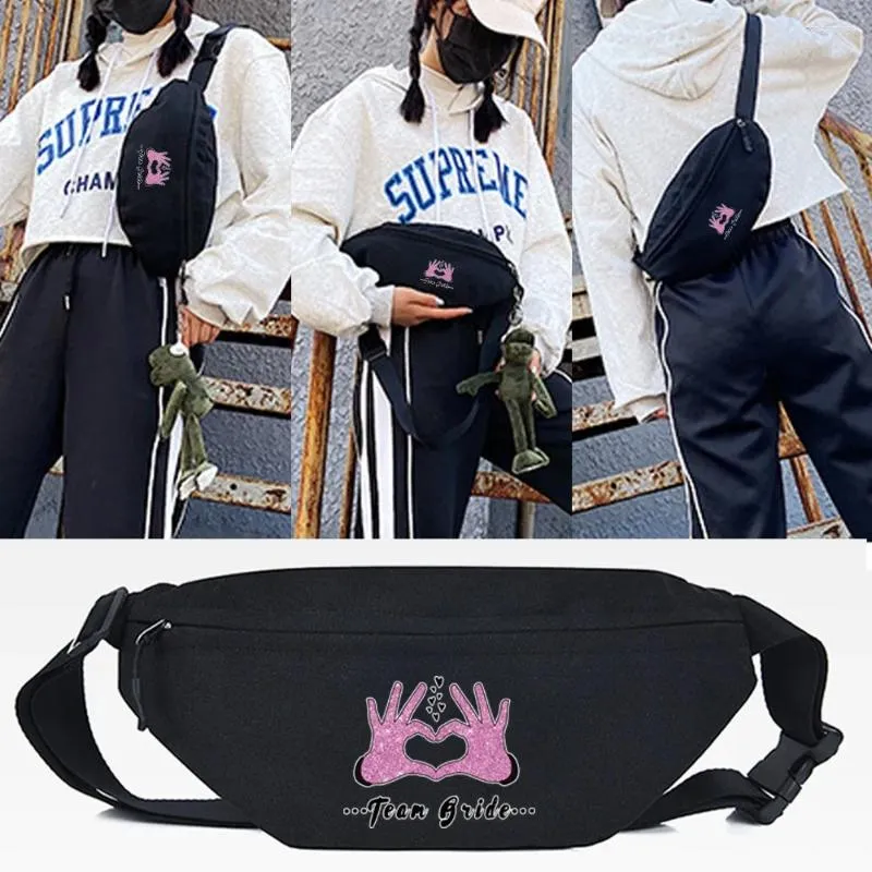 Сумки для талии мода Сердце жест печатная сумка Unisex Crossbody Plouds Moin Swork Wild Sport Sport Корейский стиль повседневные сумочки