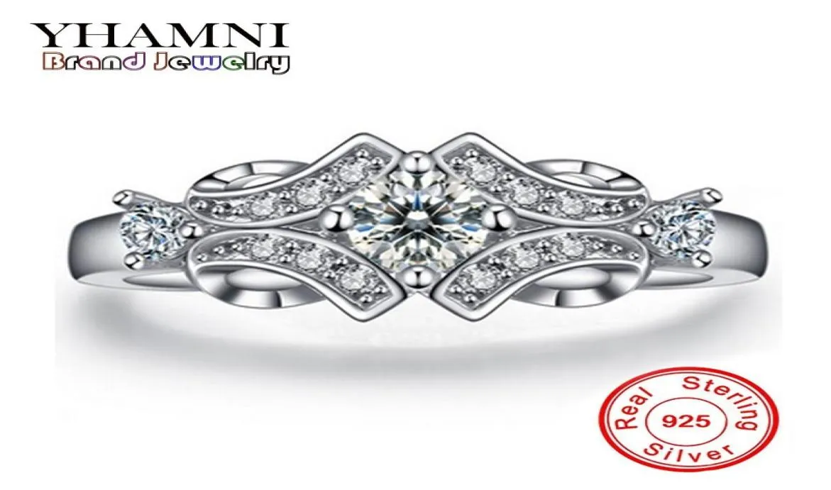 Yhamni 100 Pure Silver Rings For Women Wedding Ring Luxe sieraden Bijoux Diamond accessoires Engagement Vintage Bague MR0256573046