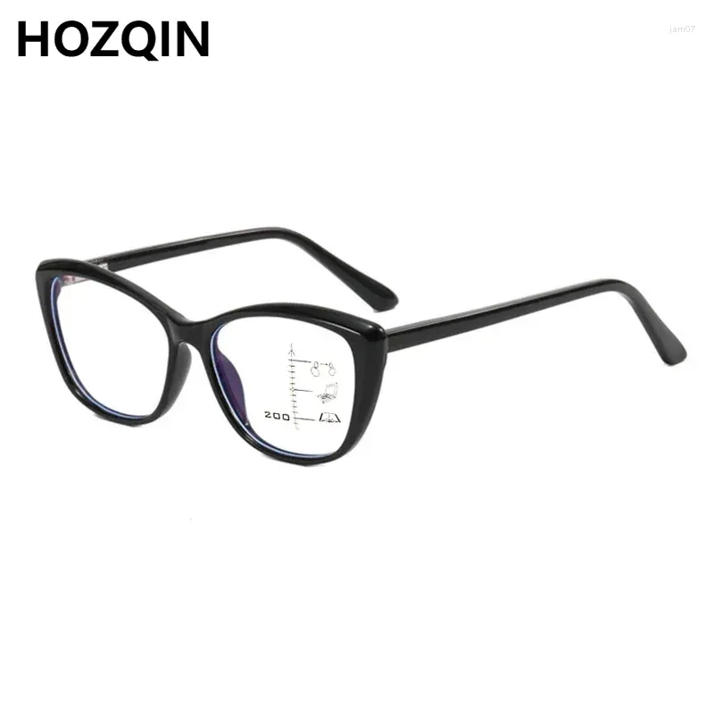 Occhiali da sole Donne TR90 Occhi di gatto Progressive Multifocali Reading Glasses femmina Guarda vicino agli occhiali molto presbiopici Iperopia Spettacoli